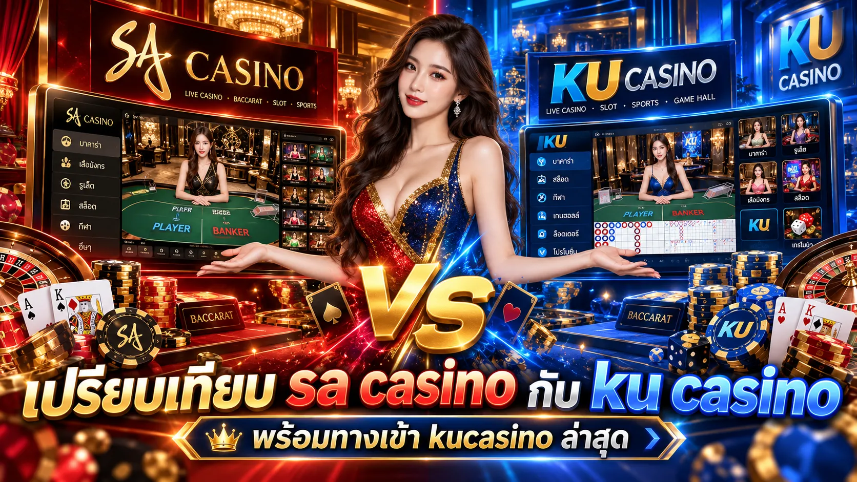 เปรียบเทียบ sa casino กับ ku casino พร้อมทางเข้า kucasino ล่าสุด